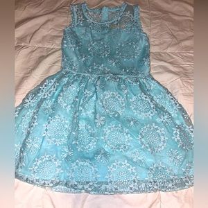 Btween embroidered blue lace dress - size 7